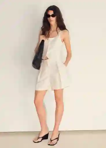 Chaleco Max Blanco Talla M Mujer Mango
