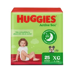 Pañales Huggies Active Sec Etapa 4/XG Más Comodidad 25 Und