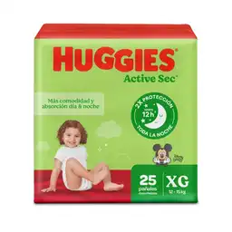 Pañales Huggies Active Sec Etapa 4/XG Más Comodidad 25 Und