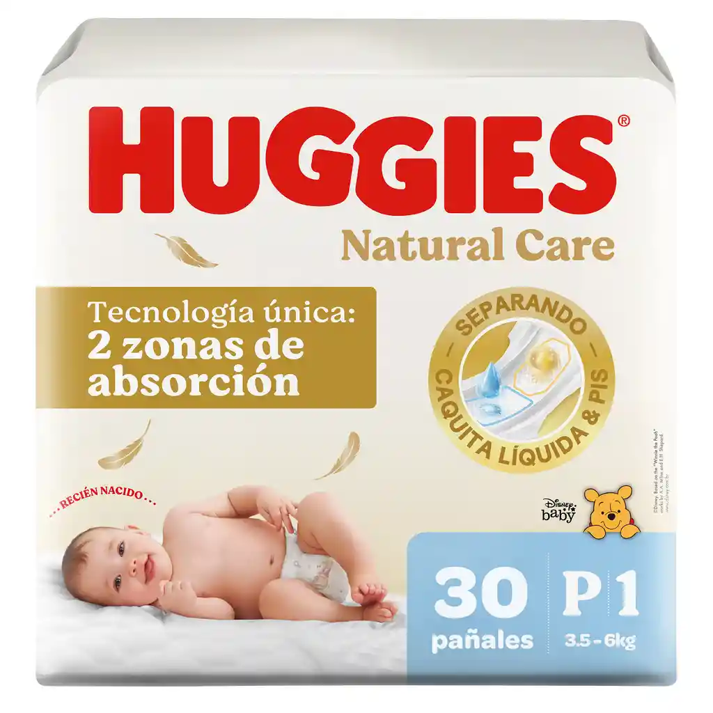 Pañal Huggies Natural Care P 30 Und