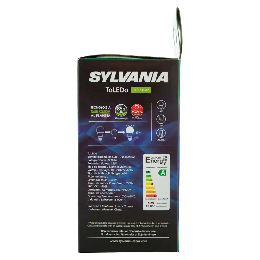 Sylvania Toledo Foco Led A60 15W 6.5K