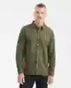 Camisa Oxford Manga Larga Verde Ciénaga Ultraoscuro M Chevignon