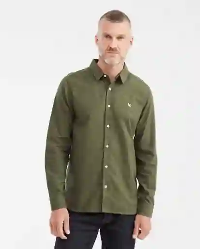 Camisa Oxford Manga Larga Verde Ciénaga Ultraoscuro M Chevignon