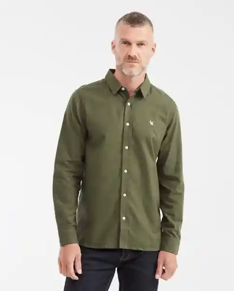 Camisa Oxford Manga Larga Verde Ciénaga Ultraoscuro M Chevignon