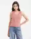 Camiseta Lurex Tank Top Rosa Libélula Medio Talla M Chevignon