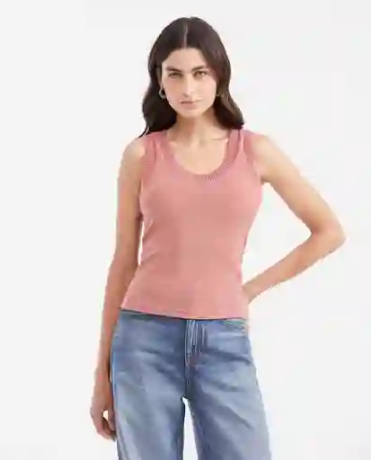 Camiseta Lurex Tank Top Rosa Libélula Medio Talla M Chevignon