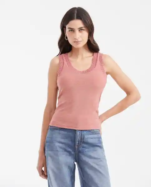 Camiseta Lurex Tank Top Rosa Libélula Medio Talla M Chevignon