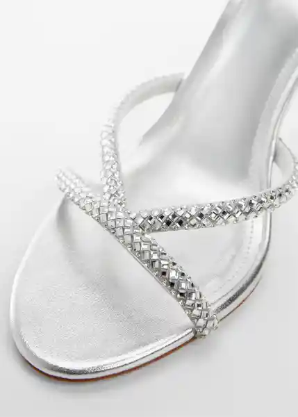 Sandalias Flori-A Plata Talla 36 Mujer Mango