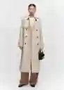 Abrigo Trench Chicago Piedra Talla XL Mujer Mango