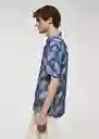 Camisa Pine-H Azul Talla M Hombre Mango