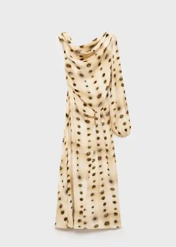 Vestido Arena-a Beige Talla Xs Mujer Mango