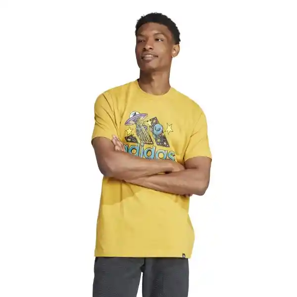 Adidas Camiseta M Doodle F T Para Hombre Amarillo Talla L