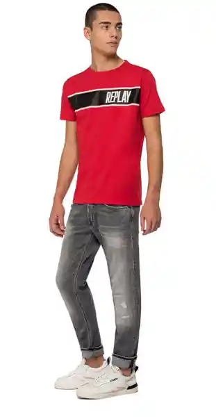 Replay Camiseta Basic Jersey 30/1 Hombre Rojo Talla XL