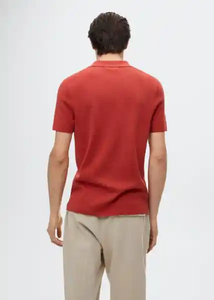 Polo Lino Rojo Talla S Hombre Mango