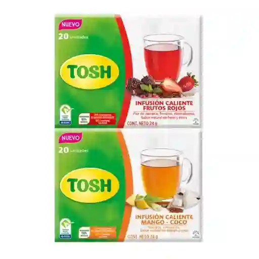 Tosh Infusion Frutos Rojos 20 U +Mango Coco 20U