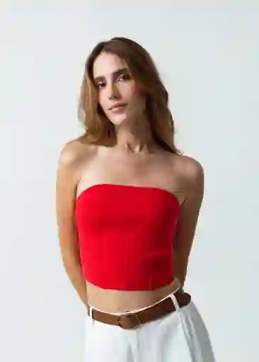 Suéter Tejido Mujer Rojo Gobelino Talla L 481G003 Naf Naf