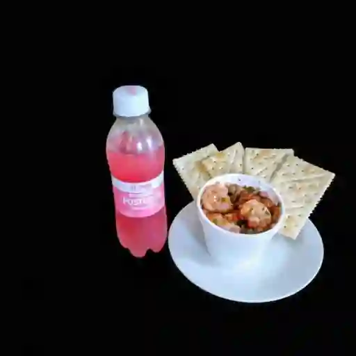 Coctel de camarones+gaseosa 250ml