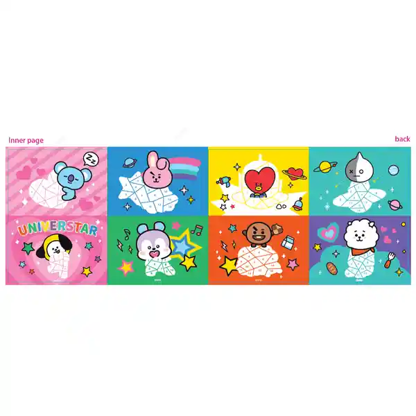 Libro de Hojas Adhesivas Serie Bt21 Miniso