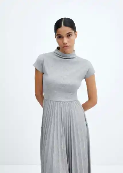 Vestido Latte-A Gris Claro Vigore Talla M Mujer Mango