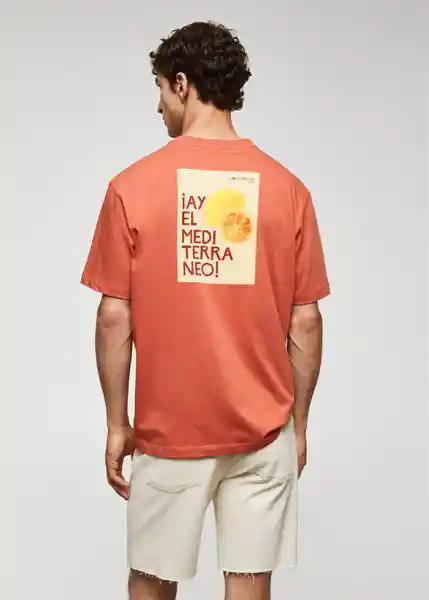 Camiseta Mediterr Terracota Talla XS Hombre Mango