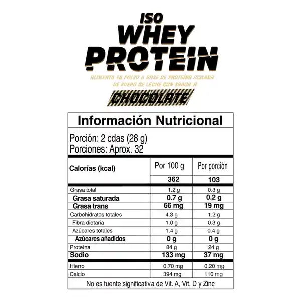 Iso Whey Protein Chocolale Colanta X 907 G