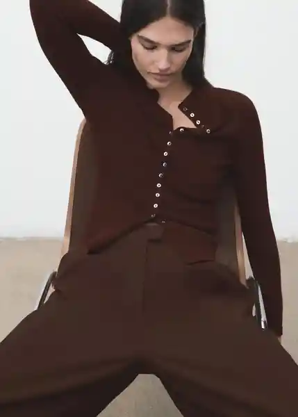 Cárdigan Twenties Chocolate Talla XS Mujer Mango
