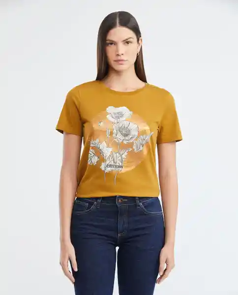 Botanicalfoil Graphic Tee Cafe Coco Oscuro Talla Xs Mujer Chevignon