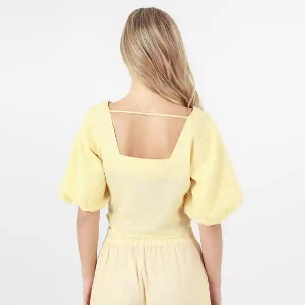 Blusa Cuello u Manga al Codo Amarillo Talla M 713191