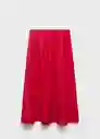 Falda Creta Rojo Talla XS Mujer Mango