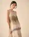 Vestido Beige Natural Medio Talla M 691G000 Esprit