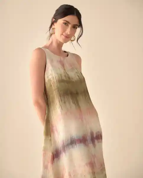 Vestido Beige Natural Medio Talla M 691G000 Esprit