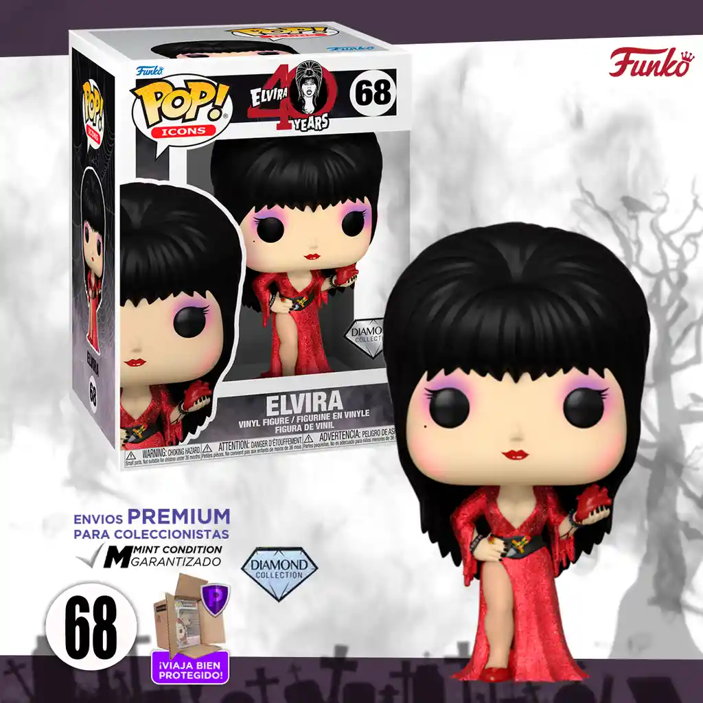 Funko Pop Icons Elvira 40 Years - Elvira Diamond Exclusive # 68