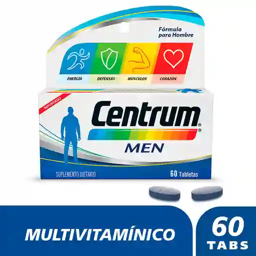 Centrum Men Multivitamínico para hombres entre 18 y 49 años x 60 tabs​
