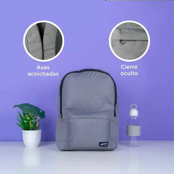 Mochila Básica Gris Miniso