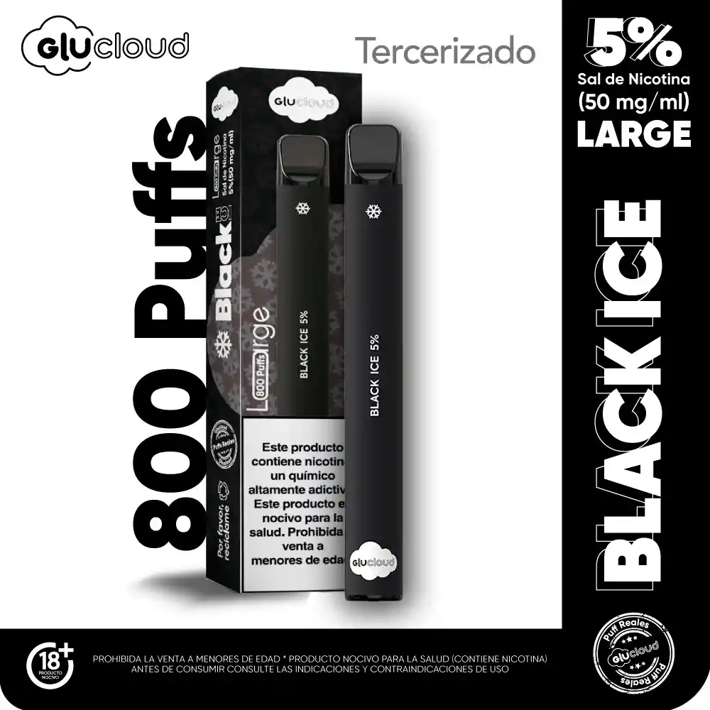 Glucloud Vape Black Ice Large / 800 Puff