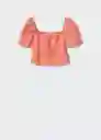 Blusa Miri-H Coral Talla L Mujer Mango