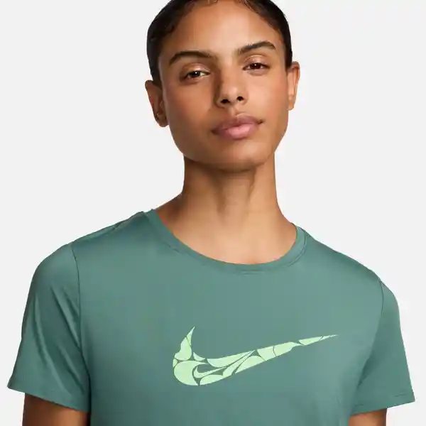 Nike Camiseta W One Swsh Hbr Df Ss Top Para Mujer Verde Talla L