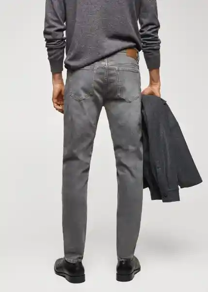 Pantalón Jean Jan Tejano Gris Talla 38 Hombre Mango