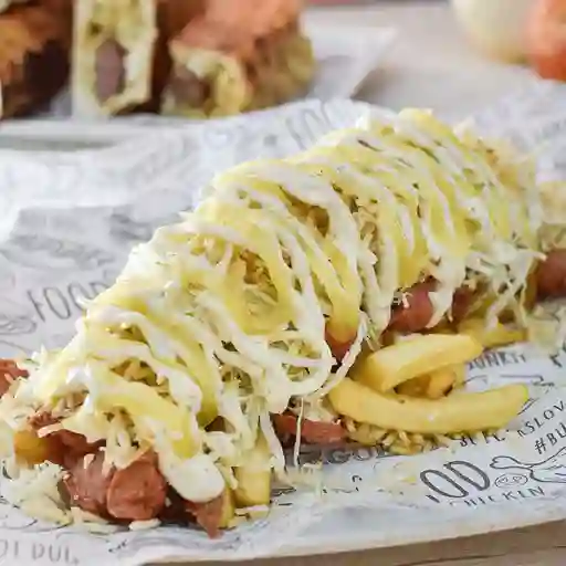 Combo salchipapa gratinadas