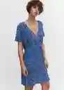 Vestido Marita Azul Talla 18 Mujer Mango