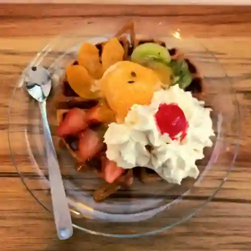 Waffle con Helado