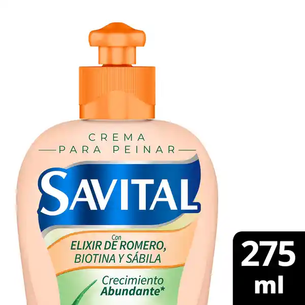 Crema Para Peinar Savital Elixir Romero Biotina y Sávila 275 mL