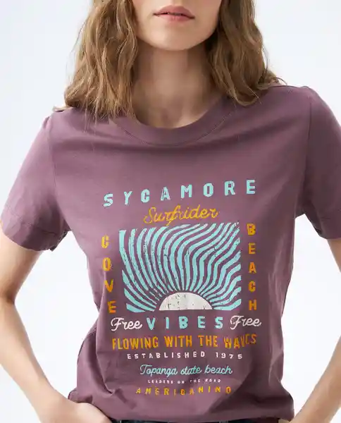  Camiseta Mujer Morado Talla Xs 602E001 AMERICANINO 