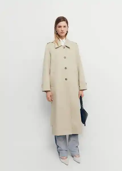 Gabardina Trench Candy Beige Talla M Mujer Mango