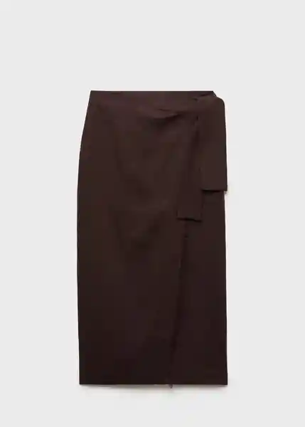 Falda Pareo Chocolate Talla XS Mujer Mango