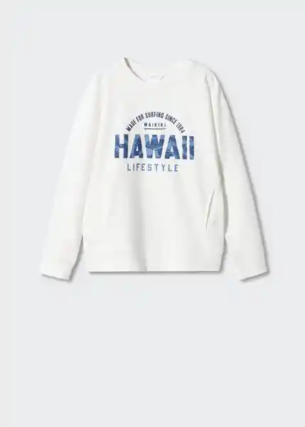 Buzo Sudadera Hawaii Offwhite Talla 12 Niños Mango