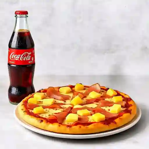 Combo pizza hawaiana + bebida