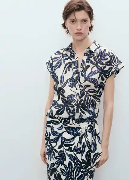 Falda Merci Crudo Talla M Mujer Mango