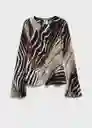 Blusa Alegra Negro Talla S Mujer Mango