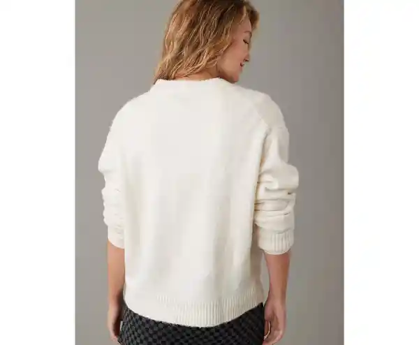 Suéter Mujer Tejido Blanco Talla Large American Eagle